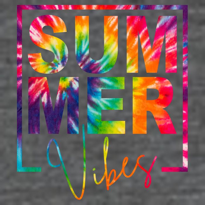 Summer Vibes Tie Dye Colorful Fun T-Shirt