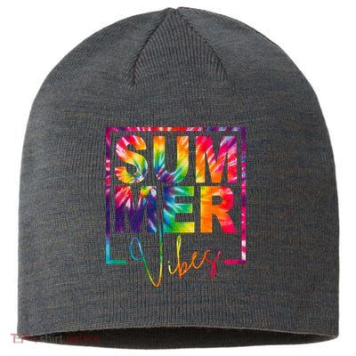 Summer Vibes Tie Dye Colorful Fun Sustainable Beanie