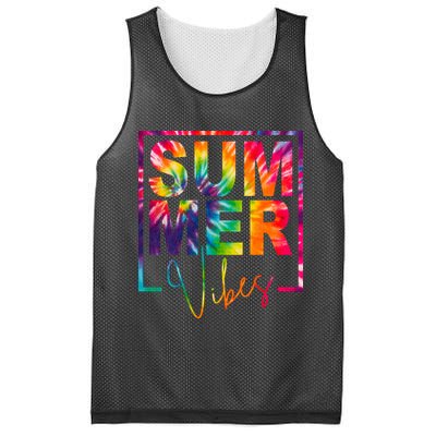 Summer Vibes Tie Dye Colorful Fun Mesh Reversible Basketball Jersey Tank