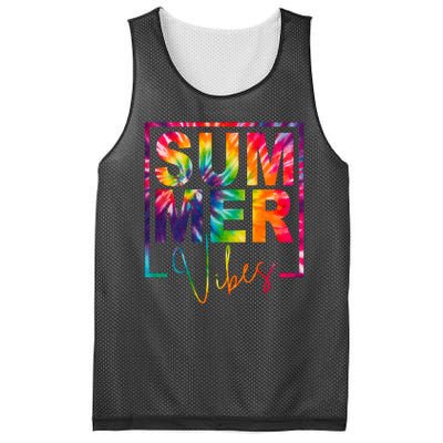 Summer Vibes Tie Dye Colorful Fun Mesh Reversible Basketball Jersey Tank