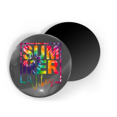 Summer Vibes Tie Dye Colorful Fun Magnet