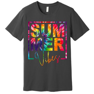 Summer Vibes Tie Dye Colorful Fun Premium T-Shirt
