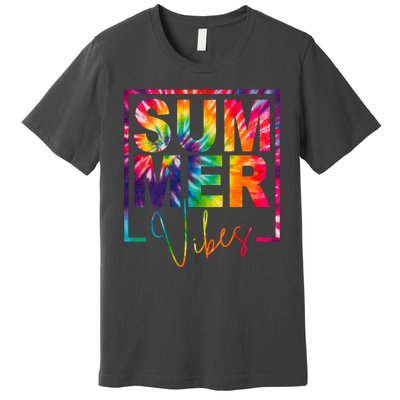 Summer Vibes Tie Dye Colorful Fun Premium T-Shirt