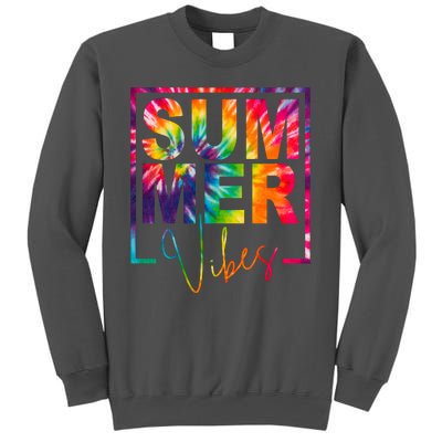 Summer Vibes Tie Dye Colorful Fun Tall Sweatshirt