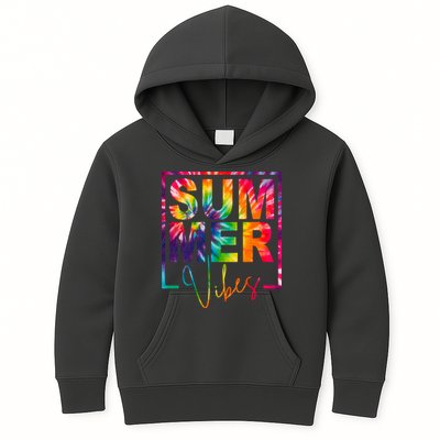 Summer Vibes Tie Dye Colorful Fun Kids Hoodie