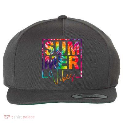 Summer Vibes Tie Dye Colorful Fun Wool Snapback Cap