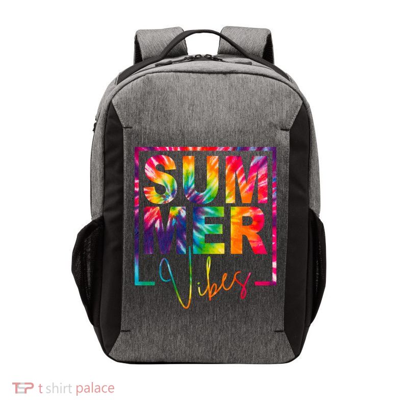 Summer Vibes Tie Dye Colorful Fun Vector Backpack