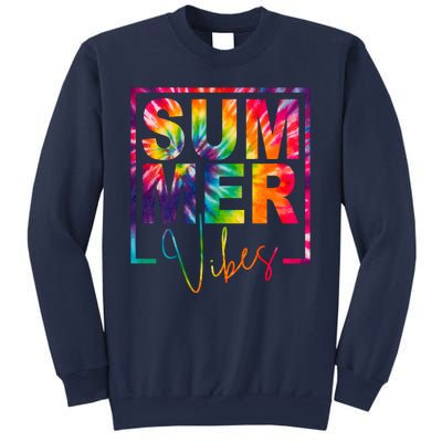 Summer Vibes Tie Dye Colorful Fun Sweatshirt