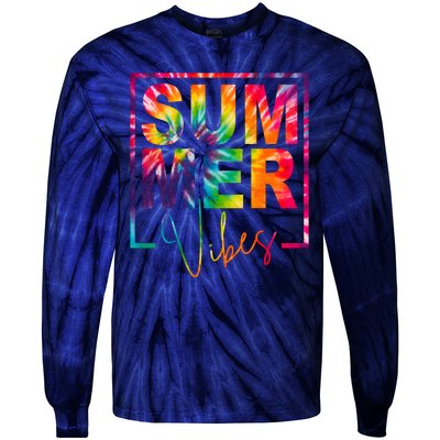 Summer Vibes Tie Dye Colorful Fun Tie-Dye Long Sleeve Shirt