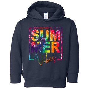 Summer Vibes Tie Dye Colorful Fun Toddler Hoodie