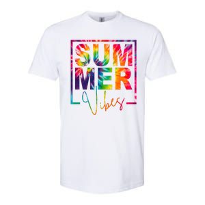 Summer Vibes Tie Dye Colorful Fun Softstyle CVC T-Shirt