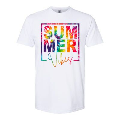 Summer Vibes Tie Dye Colorful Fun Softstyle CVC T-Shirt