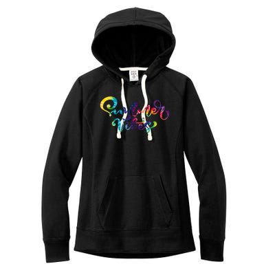 Summer Vibes Tie Dye Colorful Women's Fleece Hoodie