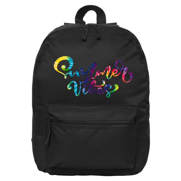 Summer Vibes Tie Dye Colorful 16 in Basic Backpack