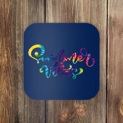 Summer Vibes Tie Dye Colorful Coaster