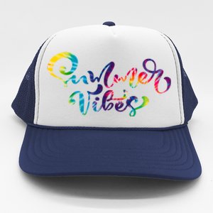 Summer Vibes Tie Dye Colorful Trucker Hat