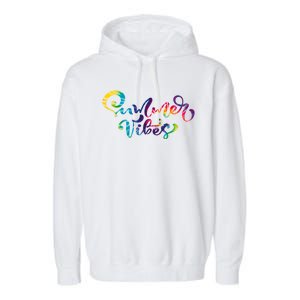 Summer Vibes Tie Dye Colorful Garment-Dyed Fleece Hoodie