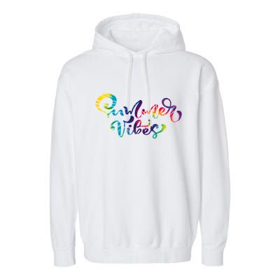 Summer Vibes Tie Dye Colorful Garment-Dyed Fleece Hoodie