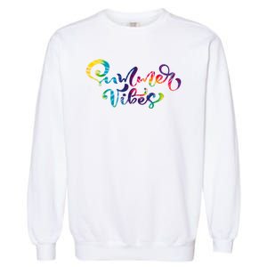 Summer Vibes Tie Dye Colorful Garment-Dyed Sweatshirt