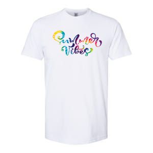 Summer Vibes Tie Dye Colorful Softstyle CVC T-Shirt