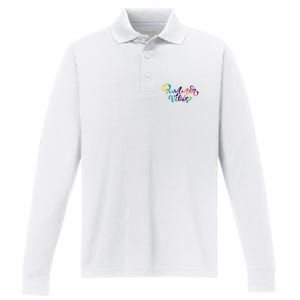 Summer Vibes Tie Dye Colorful Performance Long Sleeve Polo