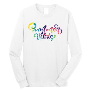 Summer Vibes Tie Dye Colorful Long Sleeve Shirt