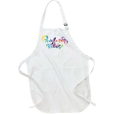 Summer Vibes Tie Dye Colorful Full-Length Apron With Pockets