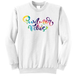 Summer Vibes Tie Dye Colorful Sweatshirt