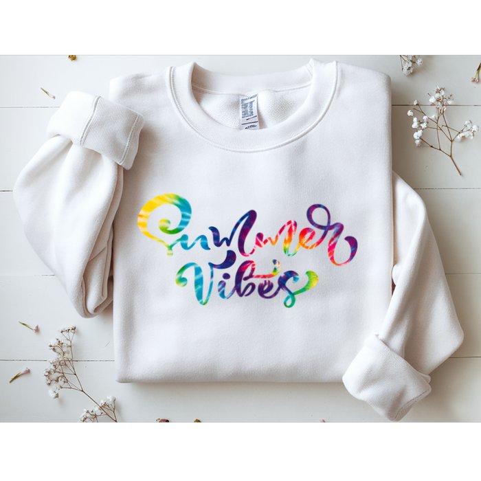 Summer Vibes Tie Dye Colorful Sweatshirt