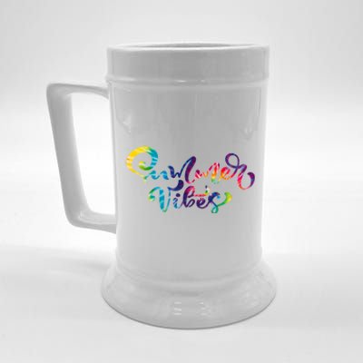 Summer Vibes Tie Dye Colorful Beer Stein