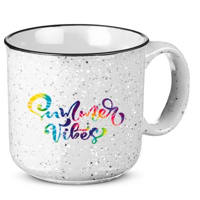 Summer Vibes Tie Dye Colorful 15oz Campfire Ceramic Mug