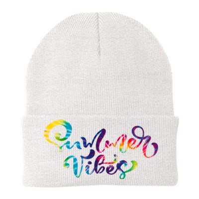 Summer Vibes Tie Dye Colorful Knit Cap Winter Beanie