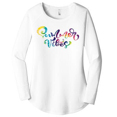 Summer Vibes Tie Dye Colorful Women's Perfect Tri Tunic Long Sleeve Shirt