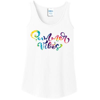 Summer Vibes Tie Dye Colorful Ladies Essential Tank