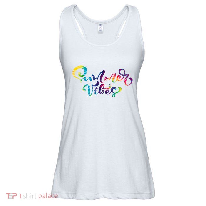 Summer Vibes Tie Dye Colorful Ladies Essential Flowy Tank