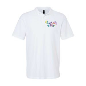 Summer Vibes Tie Dye Colorful Softstyle Adult Sport Polo