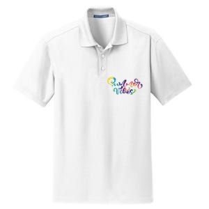 Summer Vibes Tie Dye Colorful Dry Zone Grid Polo