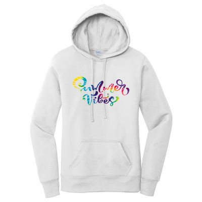 Summer Vibes Tie Dye Colorful Women's Pullover Hoodie