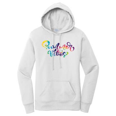 Summer Vibes Tie Dye Colorful Women's Pullover Hoodie