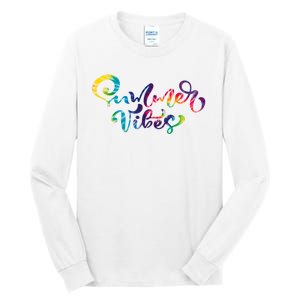 Summer Vibes Tie Dye Colorful Tall Long Sleeve T-Shirt