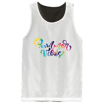 Summer Vibes Tie Dye Colorful Mesh Reversible Basketball Jersey Tank