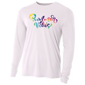 Summer Vibes Tie Dye Colorful Cooling Performance Long Sleeve Crew