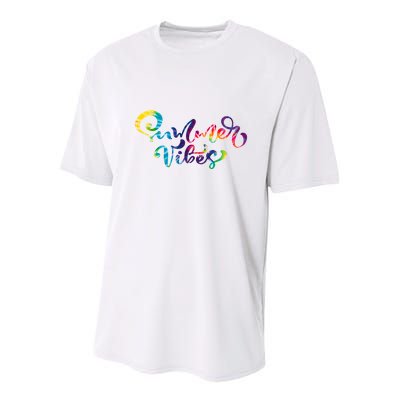 Summer Vibes Tie Dye Colorful Youth Performance Sprint T-Shirt