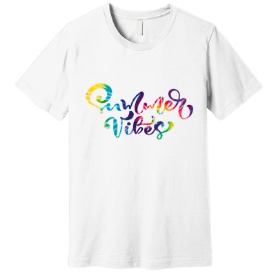 Summer Vibes Tie Dye Colorful Premium T-Shirt