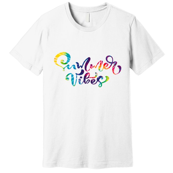 Summer Vibes Tie Dye Colorful Premium T-Shirt