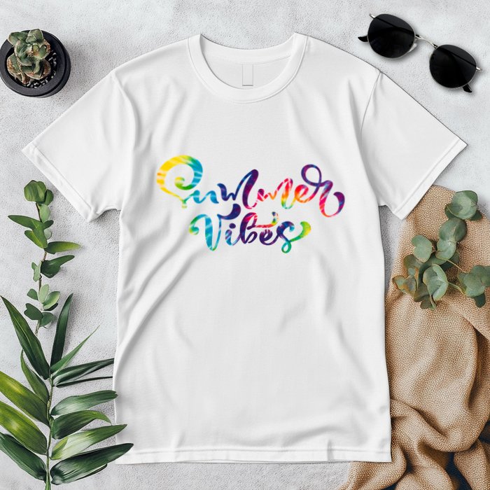 Summer Vibes Tie Dye Colorful Premium T-Shirt
