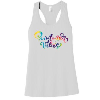 Summer Vibes Tie Dye Colorful Women's Racerback Tank