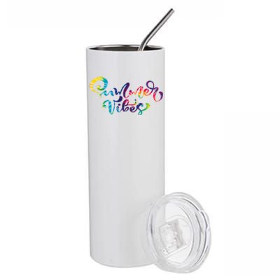 Summer Vibes Tie Dye Colorful Stainless Steel Tumbler