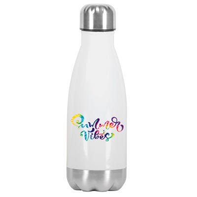 Summer Vibes Tie Dye Colorful Stainless Steel Insulated Water Bottle