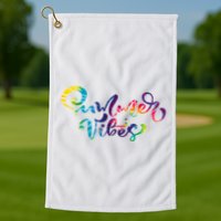 Summer Vibes Tie Dye Colorful Golf Towel